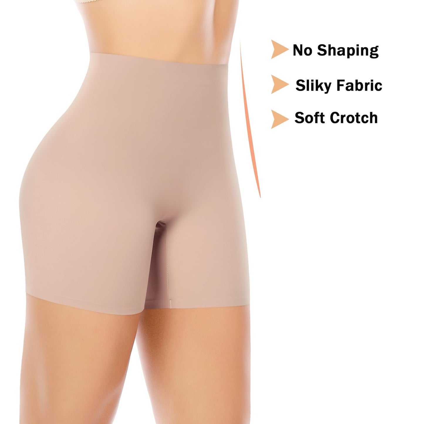 Womens Seamless Shaping Boyshorts Panties Tummy Control Underwear Slimming Shapewear Slip Shorts(#A1 Beige(no Control),Medium)