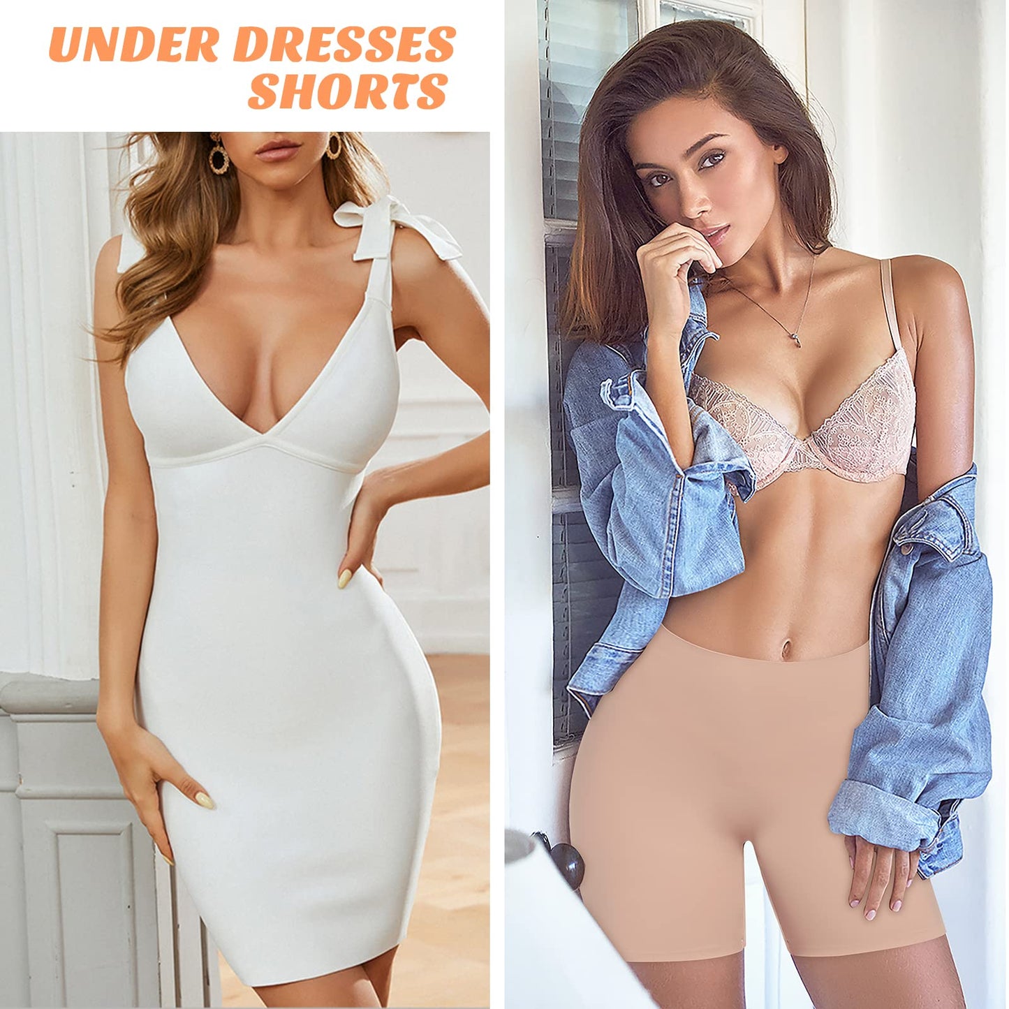 Womens Seamless Shaping Boyshorts Panties Tummy Control Underwear Slimming Shapewear Slip Shorts(#A1 Beige(no Control),Medium)